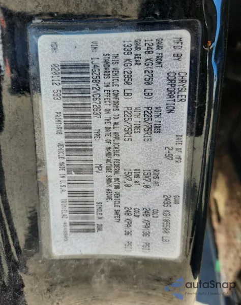 1997 Jeep Grand Cherokee Laredo из США, поврежденный, VIN 1J4GZ58Y2VC672637